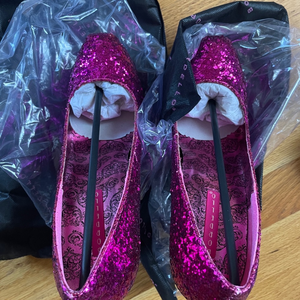 2 x pleaser bordello burlesque teeze pink glitter platform heels